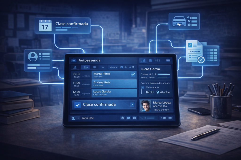 Sistema de gestión de alumnos y clases para autoescuela y academias